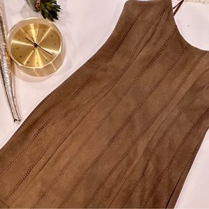 Faux Suede Olive Green Dress